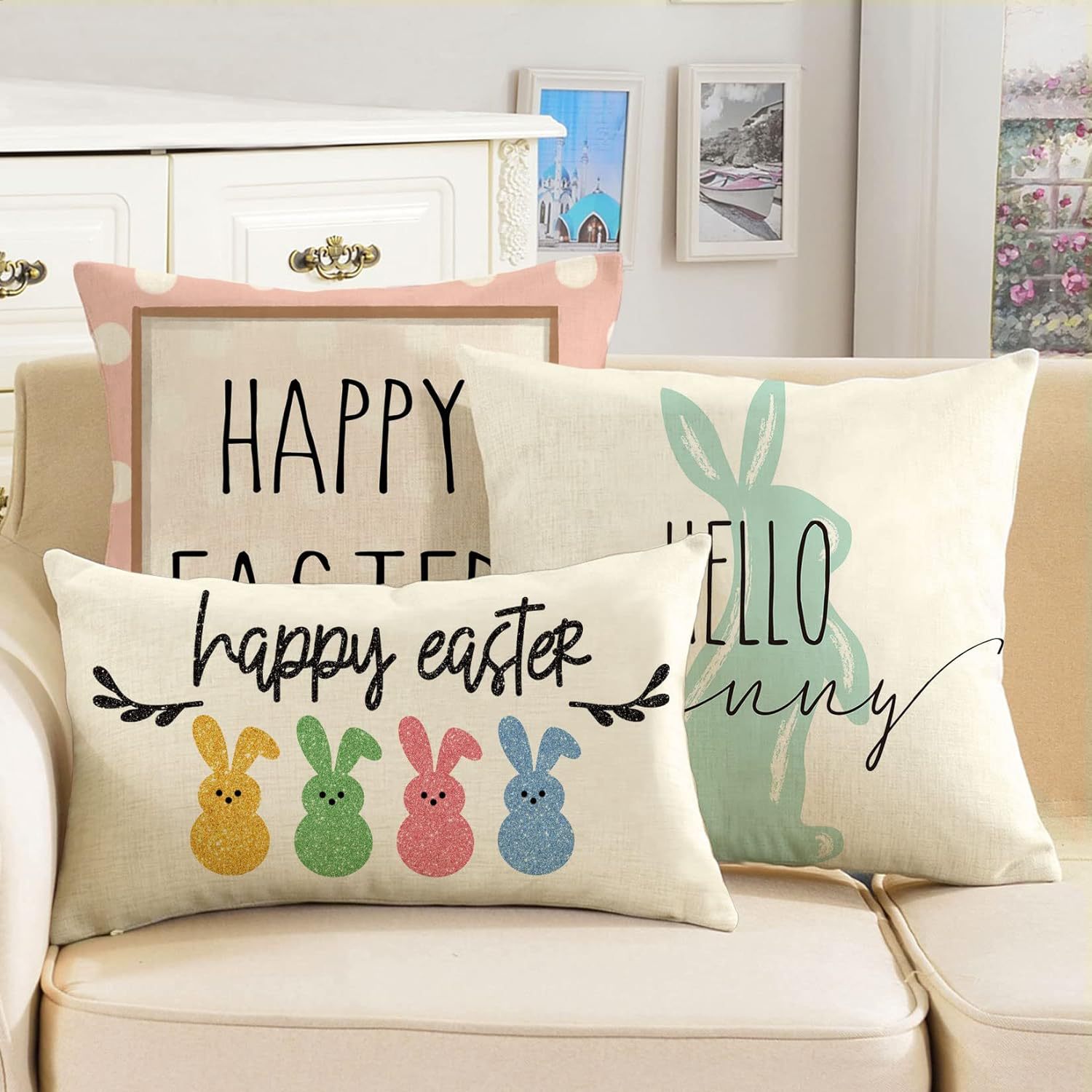75g Weight Pillow Cases Home Textiles & Decor Type pillow case Event & Party Supplies Polyester Material Rabbit Pattern Simple Style Style Simple Style Rabbit Polyester Pillow Cases 3