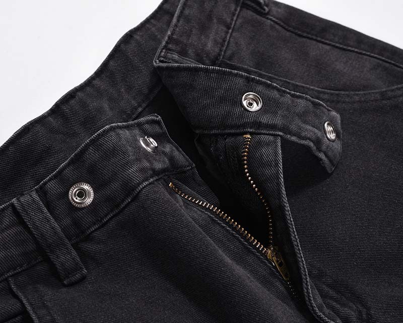Men's Streetwear Cargo Jeans – Oversized High-Waist Utility Pants With Multi-Pockets (Black, S-Xxl)_mkmklike.com