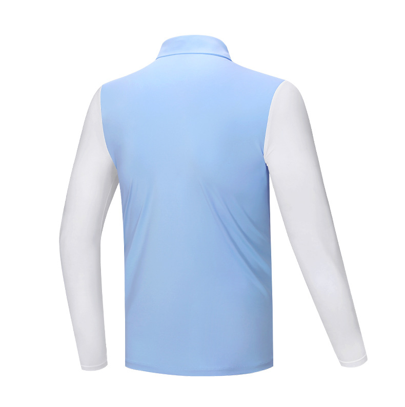 Áo thun golf nam dài tay cổ tròn vải thể thao co giãn — YF414-màu đỏ, YF414-màu xanh hải quân, YF414-màu trắng, YF414-màu xanh nhạt chi tiết 20