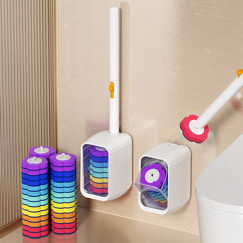 Specialized for cross-border foreign trade: automatic opening and closing toilet brush, disposable toilet brush, wall-mounted cleaning brush