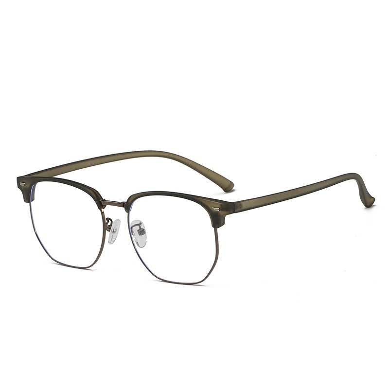 Retro Harajuku gafas de viento TR90 medio marco de gafas de luz metálicas para mujeres miopía puede equiparse con un marco de gafas anti-luz azul para hombres