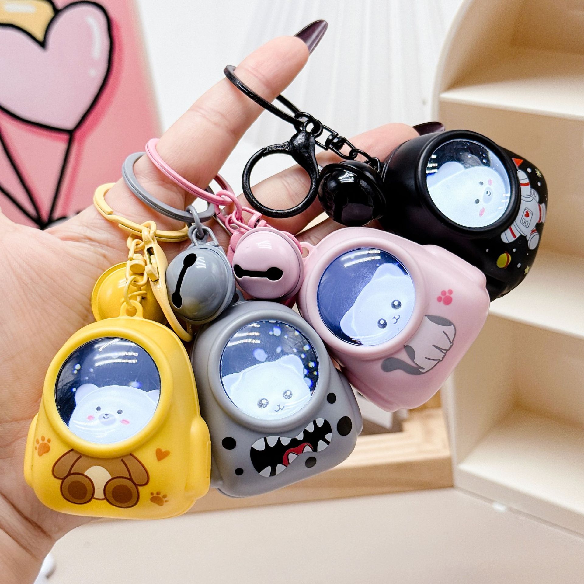 Porte-clés de voiture en forme de chat avec sac à dos lumineux, nouveau style, exquis, pendentif, joli cadeau décoratif_voghion.com