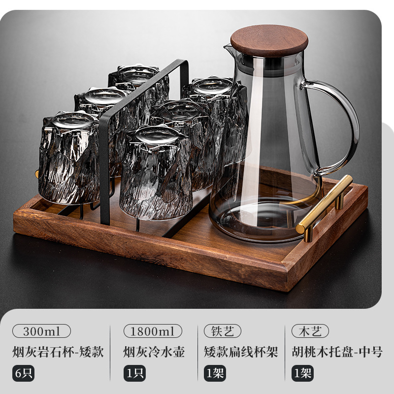 Conjunto de tazas de agua caseras vintage en relieve de vidrio glaciar tazas de agua tazas de té tazas de cerveza