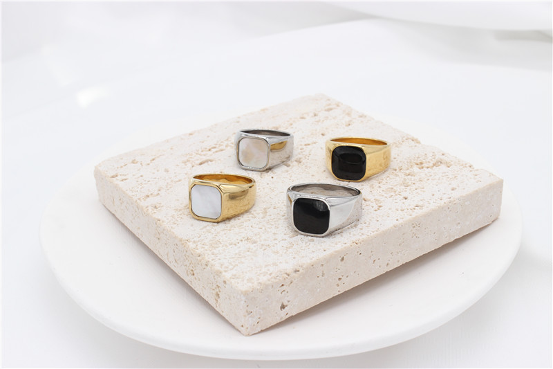25g Weight Ion Plating (IP) Gold Plating Process 18K Gold Plated Plating Material Shell Inlay Material Rings Classification 13, 6 Ring Size 1 Piece Quantity Holiday, Daily Occasion 304 Stainless Steel Material Geometric Pattern Unisex Gender Simple Style Style Simple Style Geometric 304 Stainless Steel Shell 18K Gold Plated Unisex Rings 2