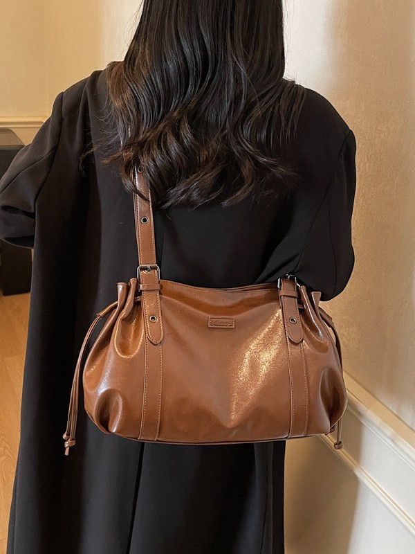 Bolso de gran capacidad para mujeres 2025, nuevo cross-border retro mochila de hombro de textura superior, bolsa de transporte de ocio