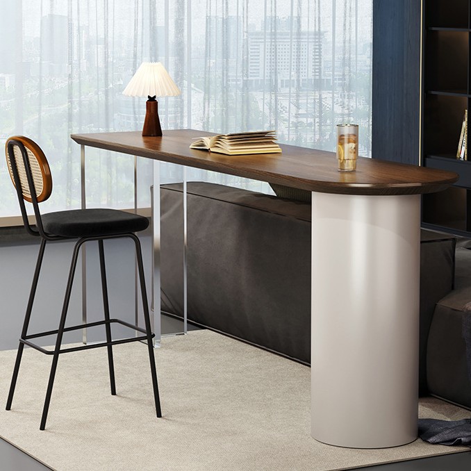 Light Luxury Solid Wood Bar Table Home Wall Table and Chairs Living Room Sofa Partition Creative High Table Balcony Small Bar
