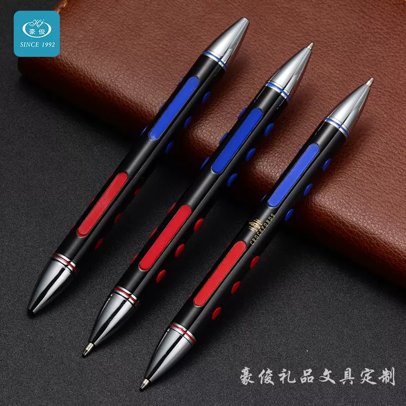 双色圆珠笔OEM 广告中性笔定制可logo印刷镭射 热转印工艺中油笔