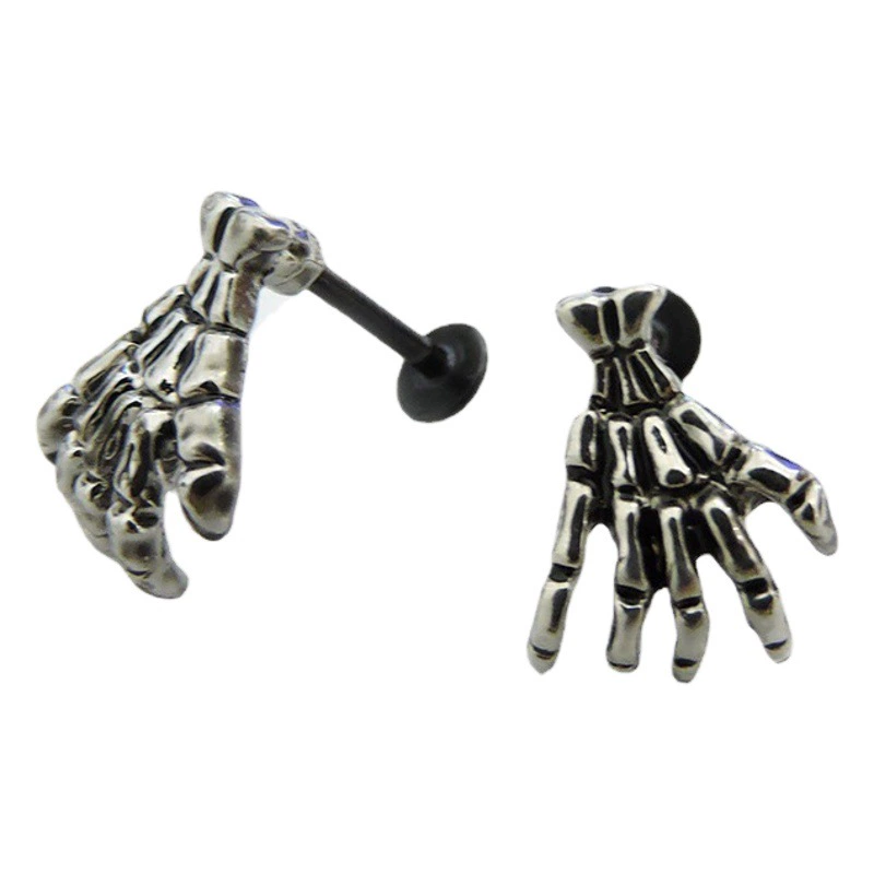 Трансграничная призрачная лапа металлическая губа гвоздь зеленый прокол ювелирные изделия серьги Улитка из нержавеющей стали перфорация хряща кожи стержень