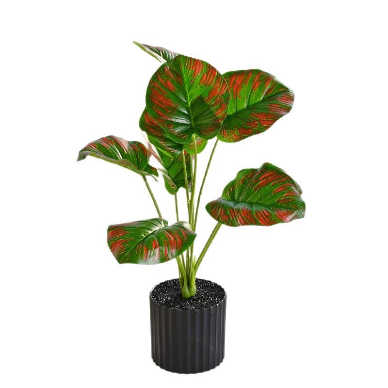 Plantas verdes de 9 hojas, plantas en macetas de simulación, flores artificiales, decoración de estudio fotográfico para el hogar creativo, plantas verdes artificiales, bonsai de simulación image 6