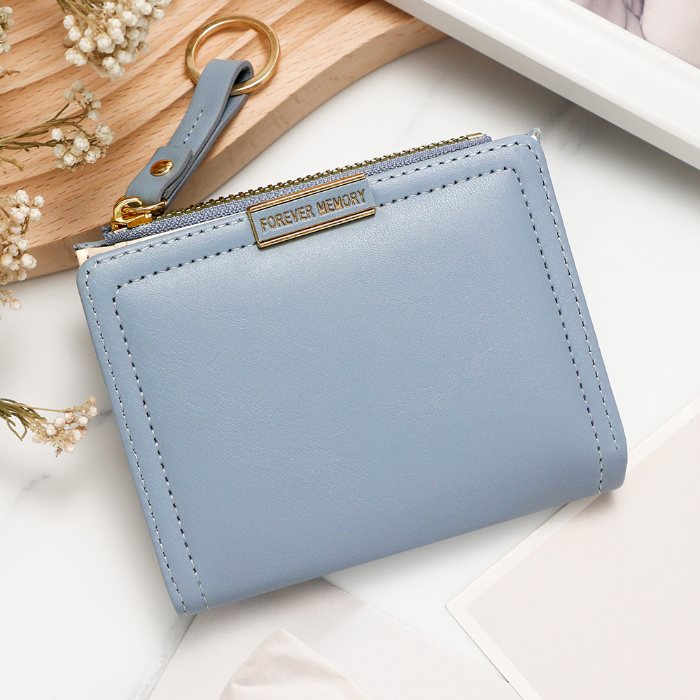 Nueva versión coreana de la moda para mujer billetera corta monedero con cremallera bolsa de monedas múltiples tarjeta tarjeta bolsa de identificación billetera