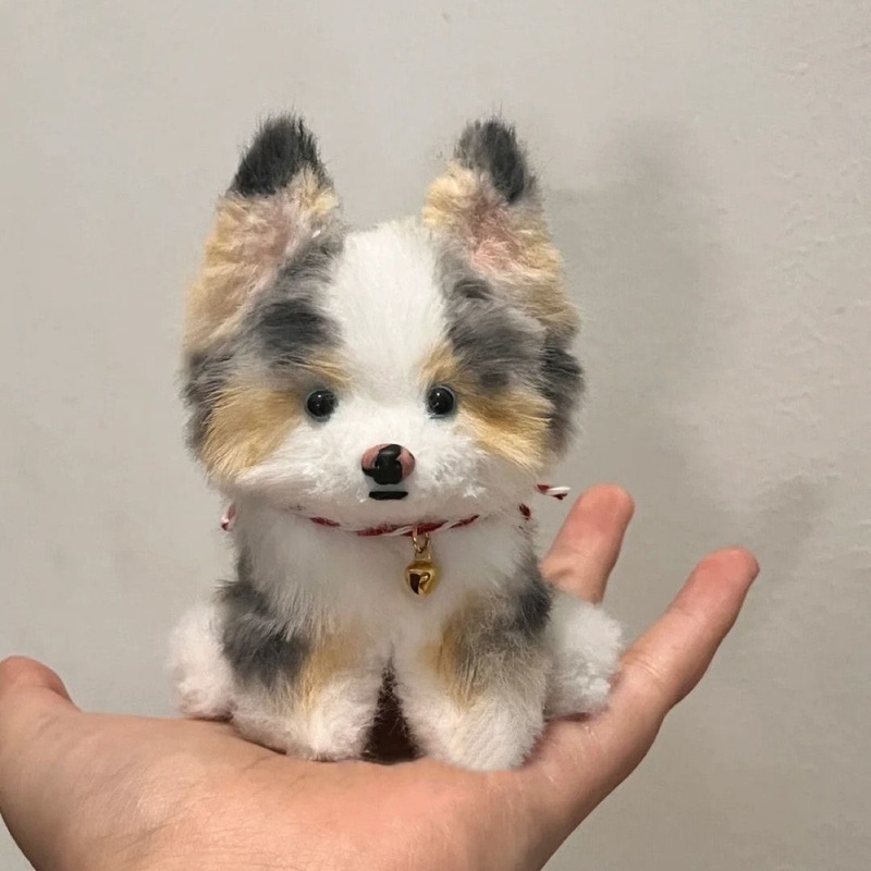 # ウサギの毛ツイストスティック子犬ボーダーコリー手作り diy 完全な材料パッケージ太いぬいぐるみ完成品女の子のおもちゃ|undefined