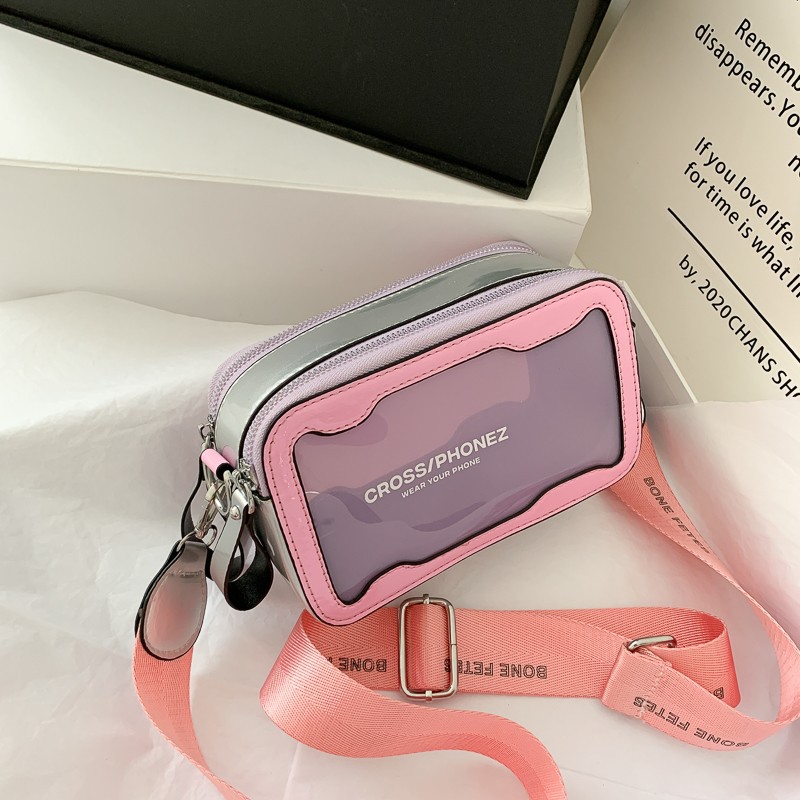 Korean version of sweet and cute jelly transparent small square bag, fashionable, simple and versatile, niche crossbody bag wholesale dropshipping_voghion.com