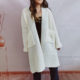 2023 cross-border Amazon autumn and winter New loose solid color large pocket thickened long knitted cardigan sweater coat