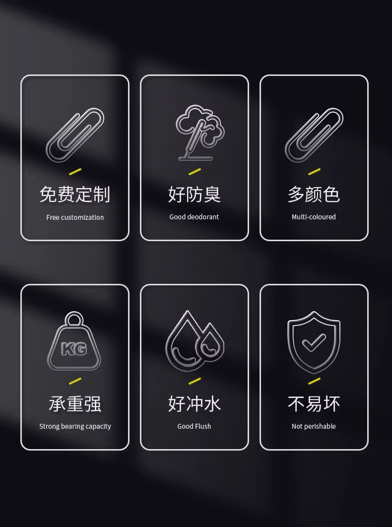 Simple toilet, temporary squat toilet, toilet for decoration, disposable anti-odor, special plastic toilet for construction sites Specification drawing