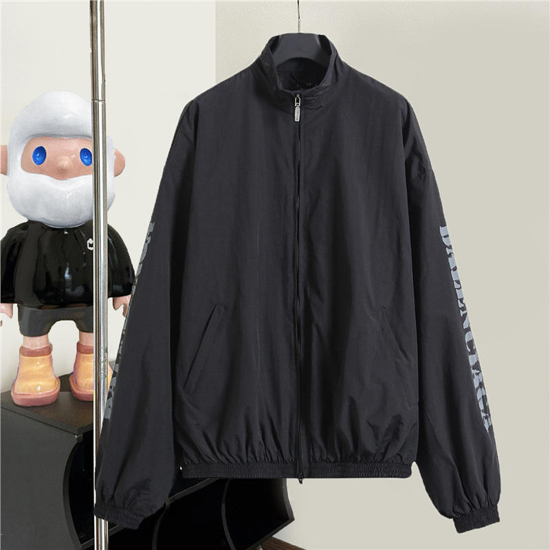 Paris Correct Version B Brand Fuzzy Letter Stand Collar Jacket Unisex High Version B Trendy Brand Loose Suit Jacket