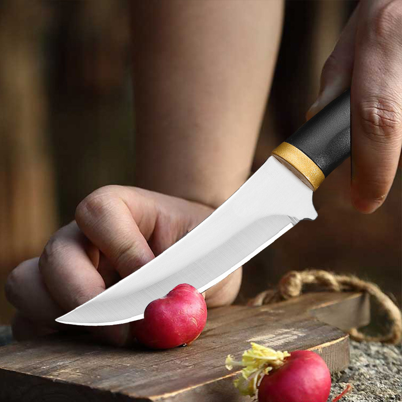 Cuchillo Xuanyuan con cuchillo de acero con funda de cuchillo cuchillo para exteriores Cuchillo para comer carne de Mongolia Cuchillo de carne de mano Cuchillo de fruta Hummingbird D2