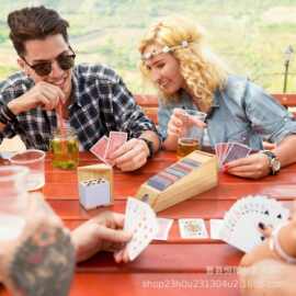 木质扑克牌收纳盒棋牌收纳盒家用纸牌置物盒木质游戏卡片整理盒
