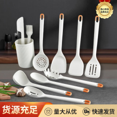 シリコンキッチン用品 7 点セット家庭用ノンスティック調理スパチュラ無地ザルスパゲッティスプーンスープスプーン組み合わせセット