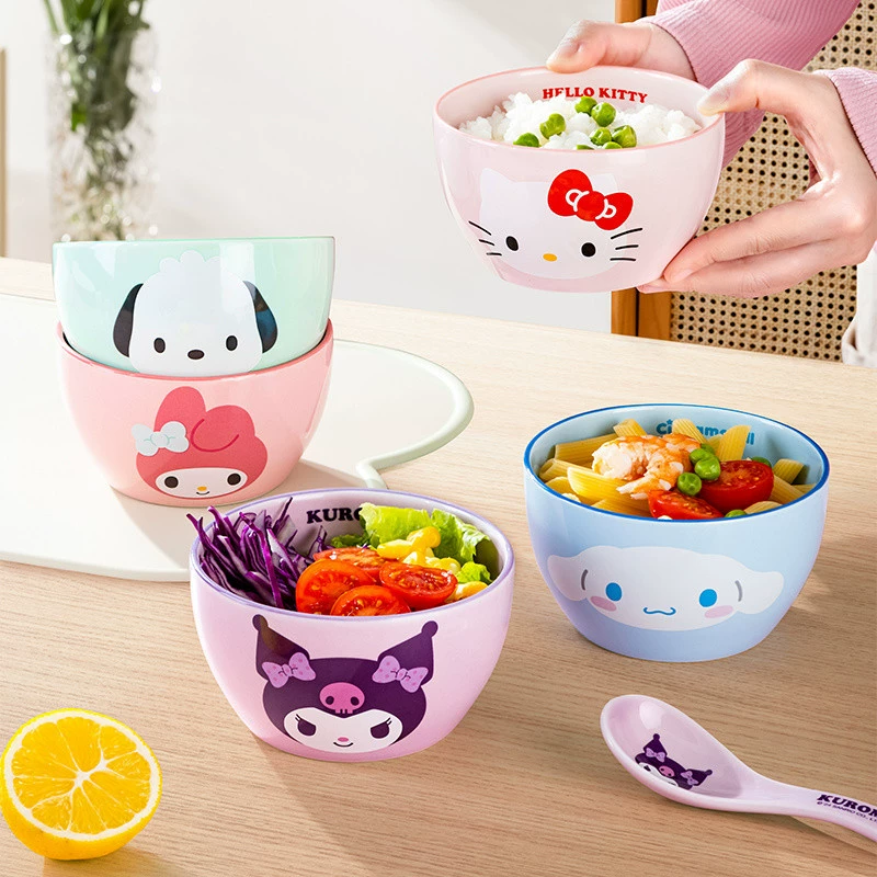 Hello Kitty, милая керамическая посуда для еды, для домашнего использования