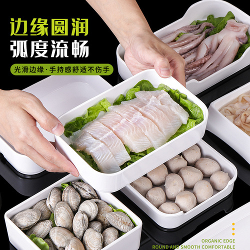 White tableware hot pot restaurant commercial side dish plate special melamine dish plate barbecue buffet plate plastic