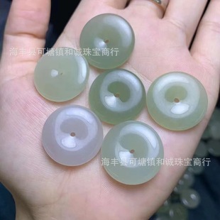 Factory wholesale Hetian Jade Qinghai old material safety buckle Hetian jade jewelry accessories Hetian Jade safety buckle pendant