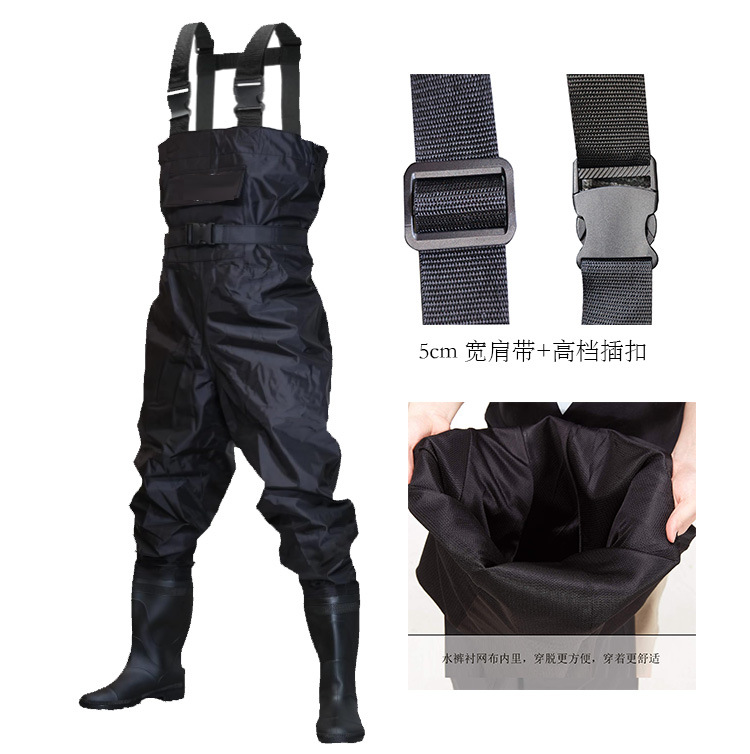 Source Factory Spring Yarn Durable and Wear-Resistant Men's and Women's Mesh Lining Fishing Suit Waterproof Wading Pants for Outdoor Use