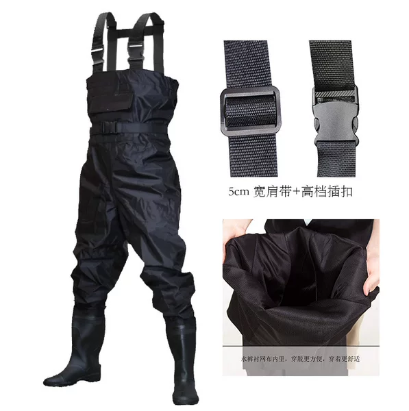 Source Factory Spring Yarn Durable and Wear-Resistant Men's and Women's Mesh Lining Fishing Suit Waterproof Wading Pants for Outdoor Use