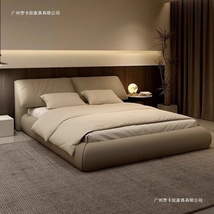 Luxury Modern Minimalist Double Bed with Large Bed Frame for Master Bedroom