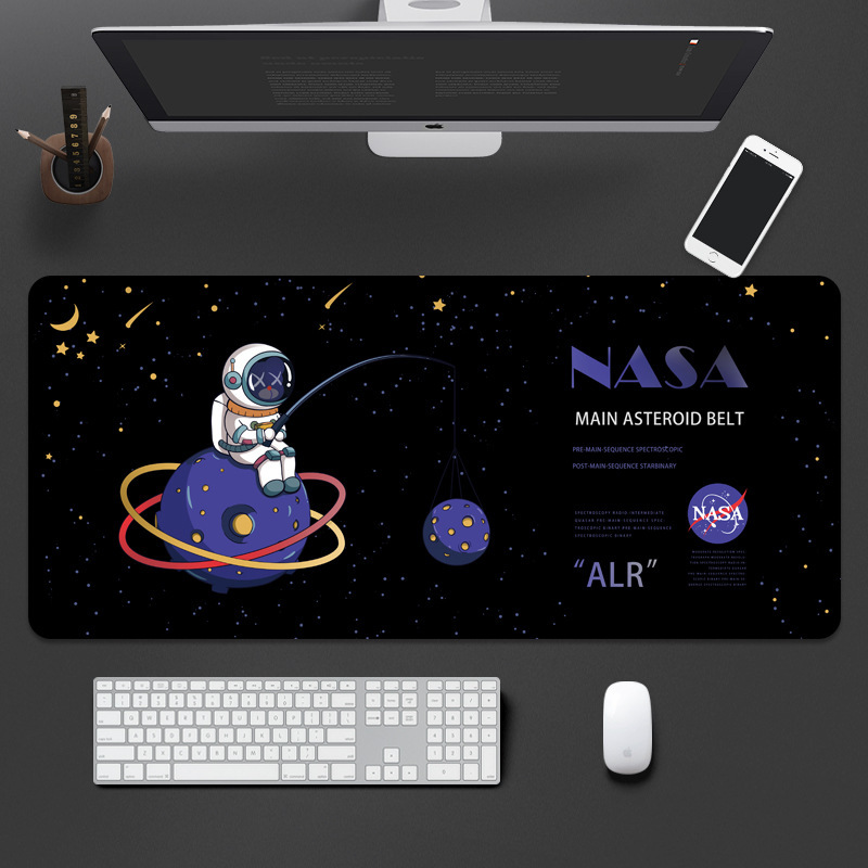 Nasa宇宙シンプルマウスパッド超大型ロックサイドオフィスeコマースゲームノートパソコンキーボード滑り止めテーブルパッド|undefined