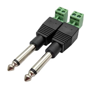 Factory Direct Sales Nickel-plated 6.5 6.35 to Green Terminal Mono Audio Plug Microphone Large Two-core 6.35mm
