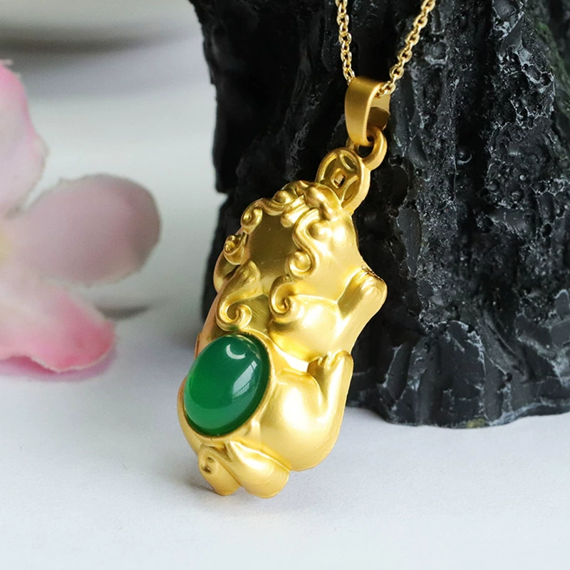 鑫钰 Agate pendant, retro crystal necklace, accessory, wholesale