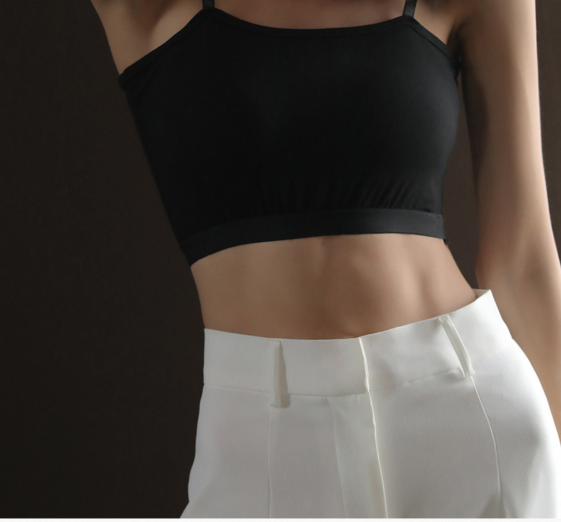 厳選カップ一体型インナーベースモーダル胸パッド付きキャミソール女性用夏アウターお腹カバー