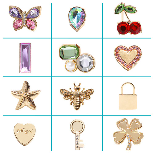 Metal Hole-to-Hole Shoes with Cross-Border New Shopping Mall Same Version Decorative Clip Shoes Flower DIY Water Diamond Alloy 3D Shoe Clips Accessory