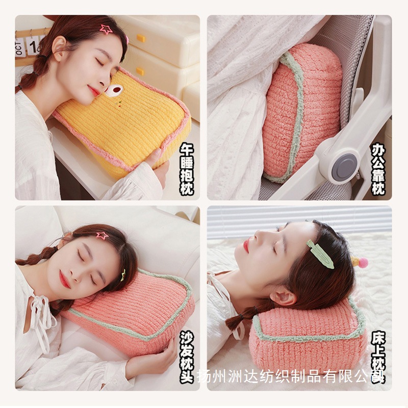 almohada de memoria de dibujos animados almohada de algodón para adultos para proteger la columna cervical almohada de memoria de sueño curvatura recta almohada de esponja para una sola persona image 4