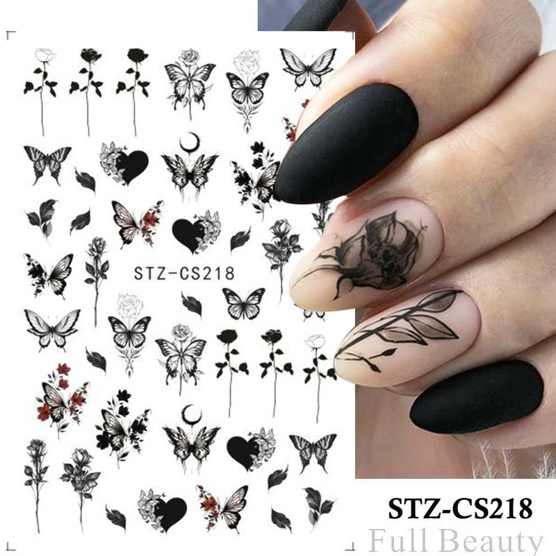 国境を越えた新しいネイルシールins水彩ぼかしレトロなバラのバックシール卸売りnail|undefined