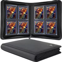 Хит продаж Yu-Gi-Oh, большой четырехсеточный однотонный альбом для карт, черный кожаный альбом на молнии с фиксированной страницей, сумка для карт большой емкости, портативная