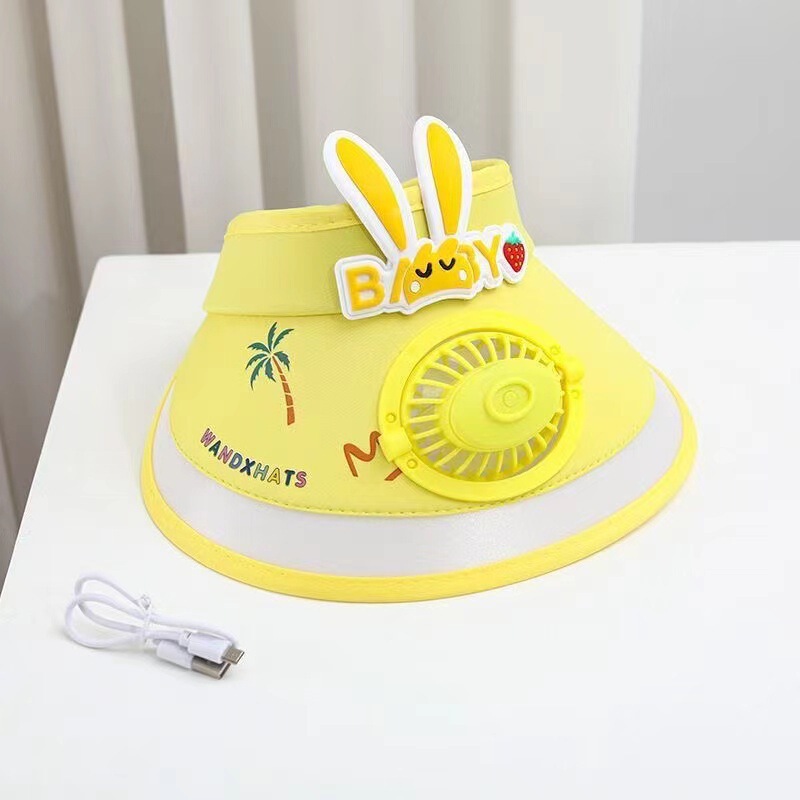 子供用充電式ファンハット夏空のトップサンハットベビー屋外日焼け止め帽子幼稚園活動ギフト|undefined