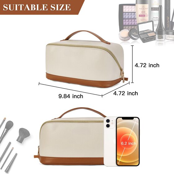 Cross-border Cosmetic Bag Large Capacity Travel Cosmetic Bag Portable Leather Waterproof Cosmetic Storage Bag Wash Bag