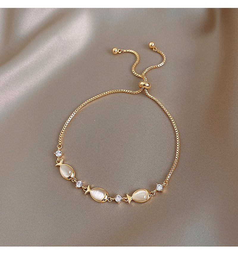 Fashion Water Droplets Copper Bracelets Inlay Opal Copper Bracelets