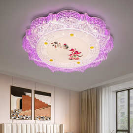 吸顶灯圆形小户型2024年新款客厅卧室灯LED粉色婚房温馨简约现代