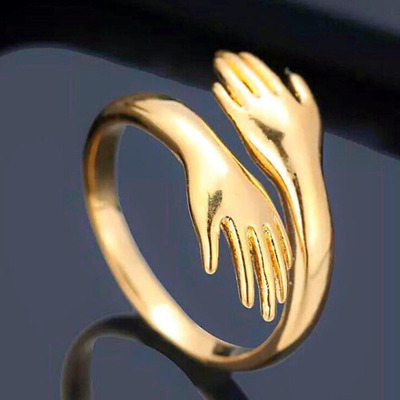 Gothic romantic Hug Ring Lovers money Europe and America Opening Retro Hands Hug Ring personality Bracelets wholesale