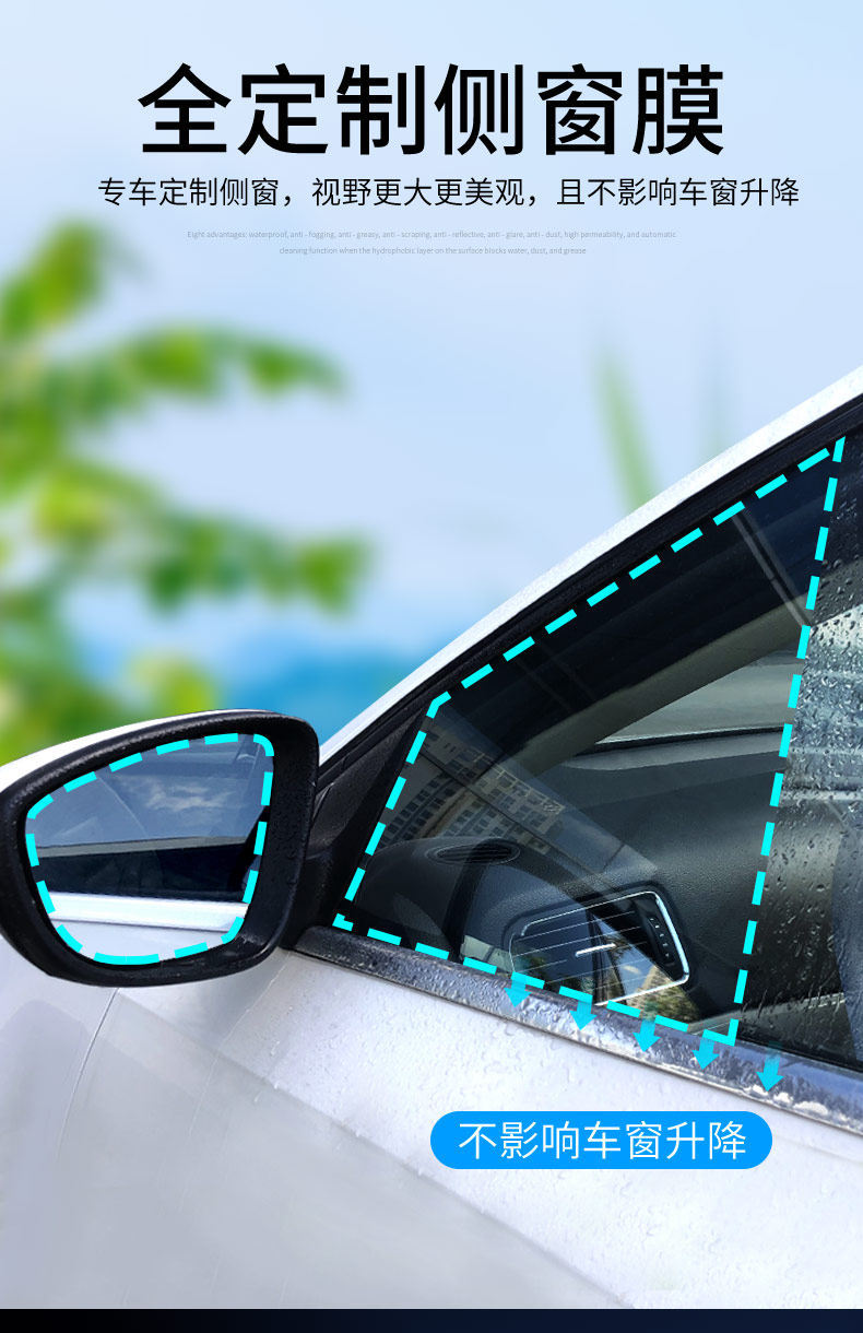 Rearview Mirror Anti-Rain Film - Anti-Fog, Waterproof