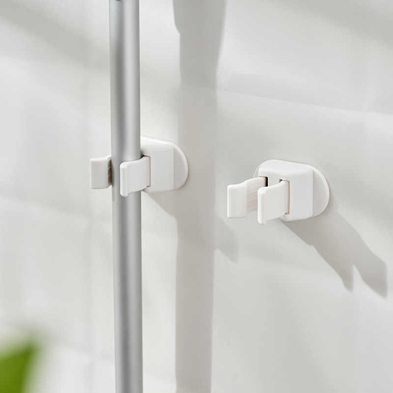 Japanese Style Simple Punch-free Hanging Mop Rack Toilet Hook Bathroom Hook Broom Hanger Card Holder Drag Handle Clip