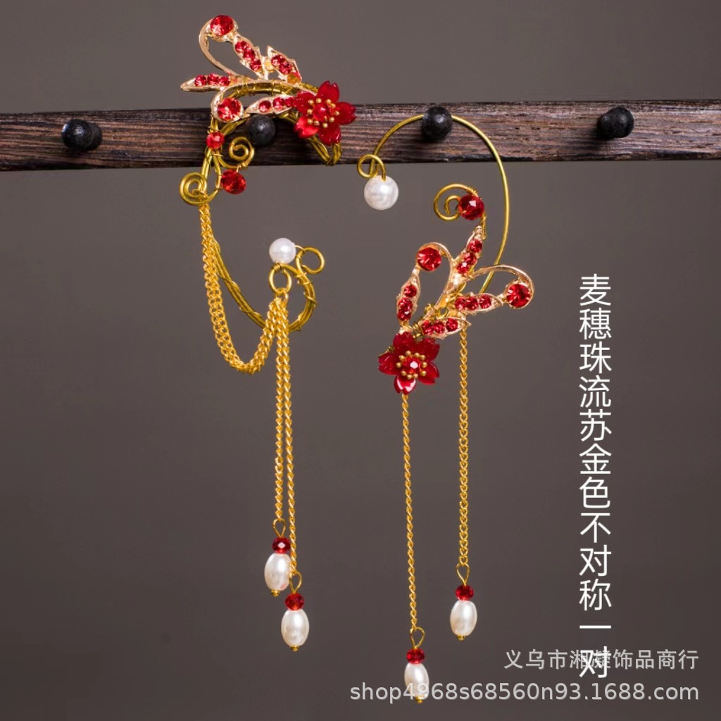 New foreign trade earrings, no-piercing ear hooks, creative handmade ear clips, fairy-style earrings for women, cross-border ear cuffs, wholesale for brides
