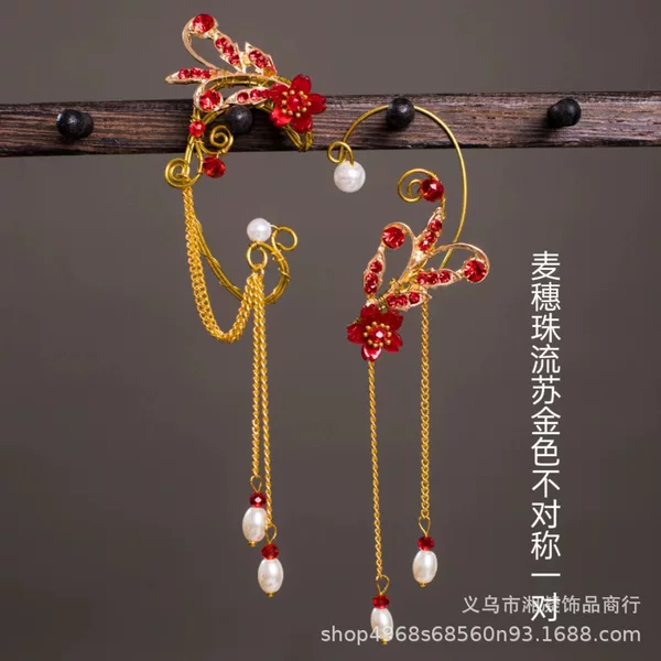 New foreign trade earrings, no-piercing ear hooks, creative handmade ear clips, fairy-style earrings for women, cross-border ear cuffs, wholesale for brides