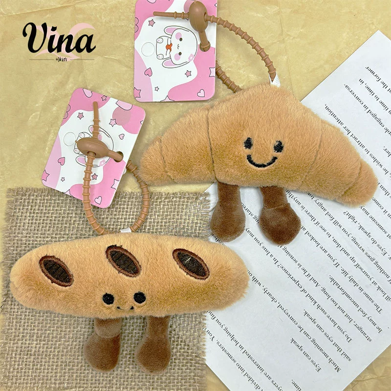 Плюшевая игрушка-багет, крюассан, брелок, аксессуар для сумки, ключница, хлеб, популярный товар для трансграничной торговли