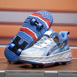Boys' heywalk shoes children's four-wheel automatic telescopic invisible pulley shoes medium and large children's sports gliding skates