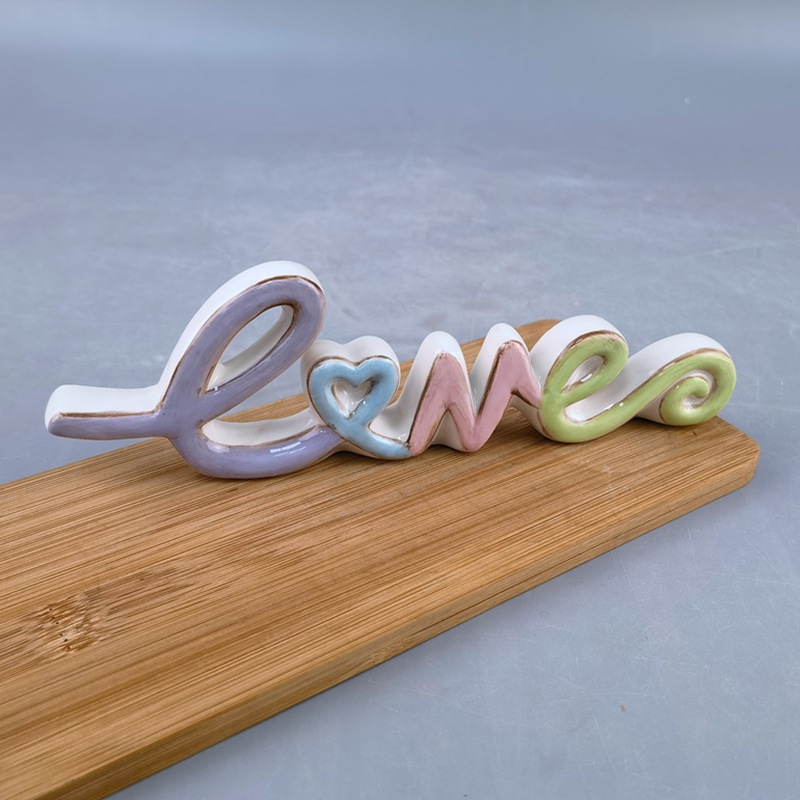 Inglés creativo letras de cerámica decoración de la casa moderna sala de estar escritorio dormitorio regalo de cumpleaños regalo de amor
