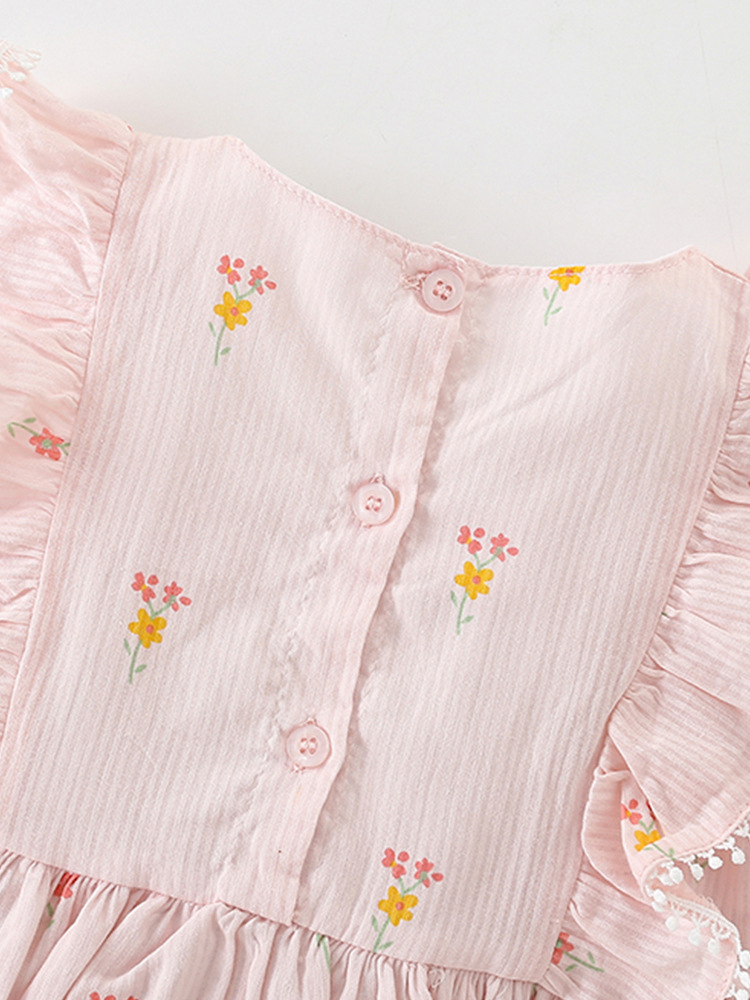 Malwee niñas vestido de princesa de verano nuevo estilo europeo y americano para niños pequeños vestidos de niños de cuello redondo