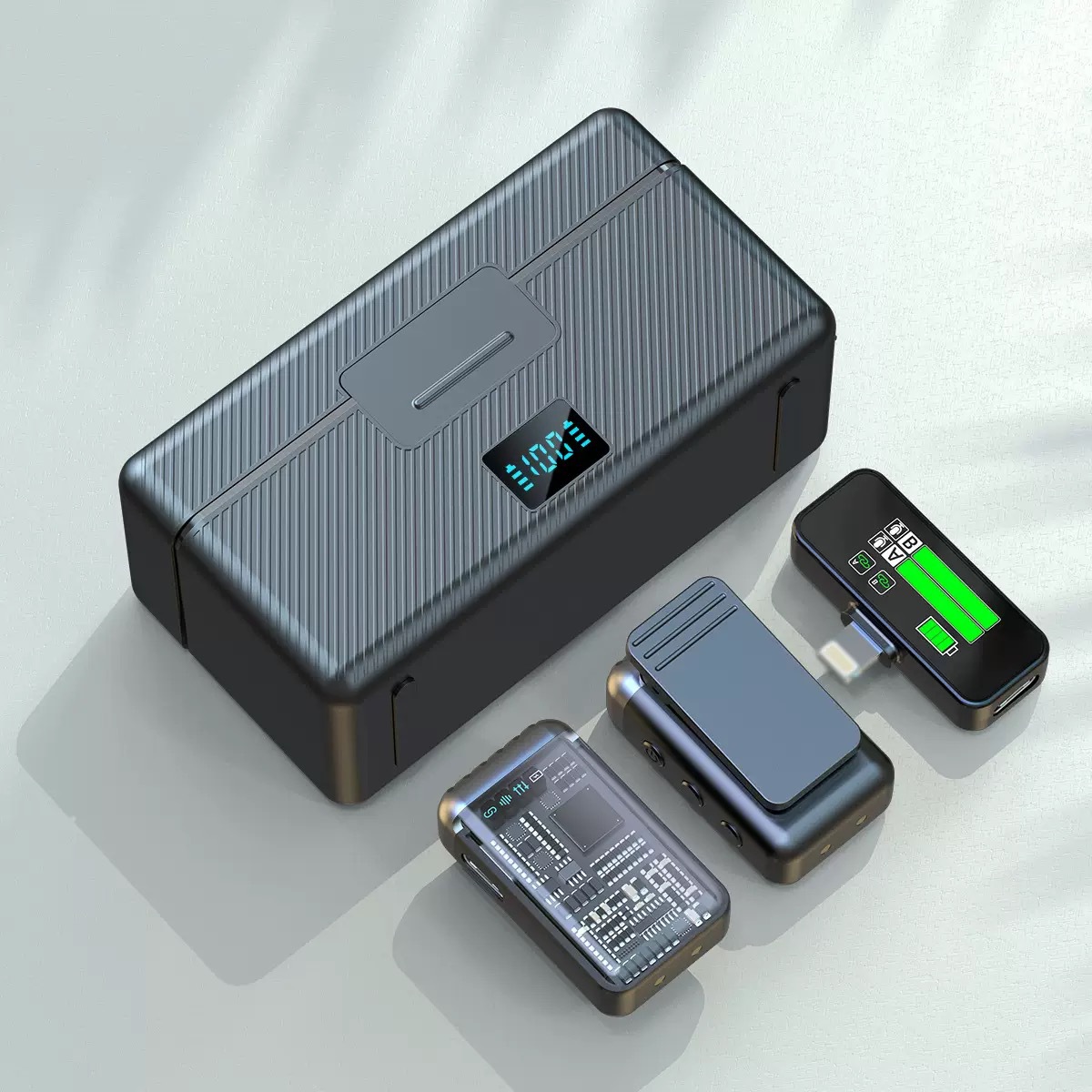 2025年の新型ワイヤレスイッパーマイクのワンタッチでノイズの残響を低減できます。